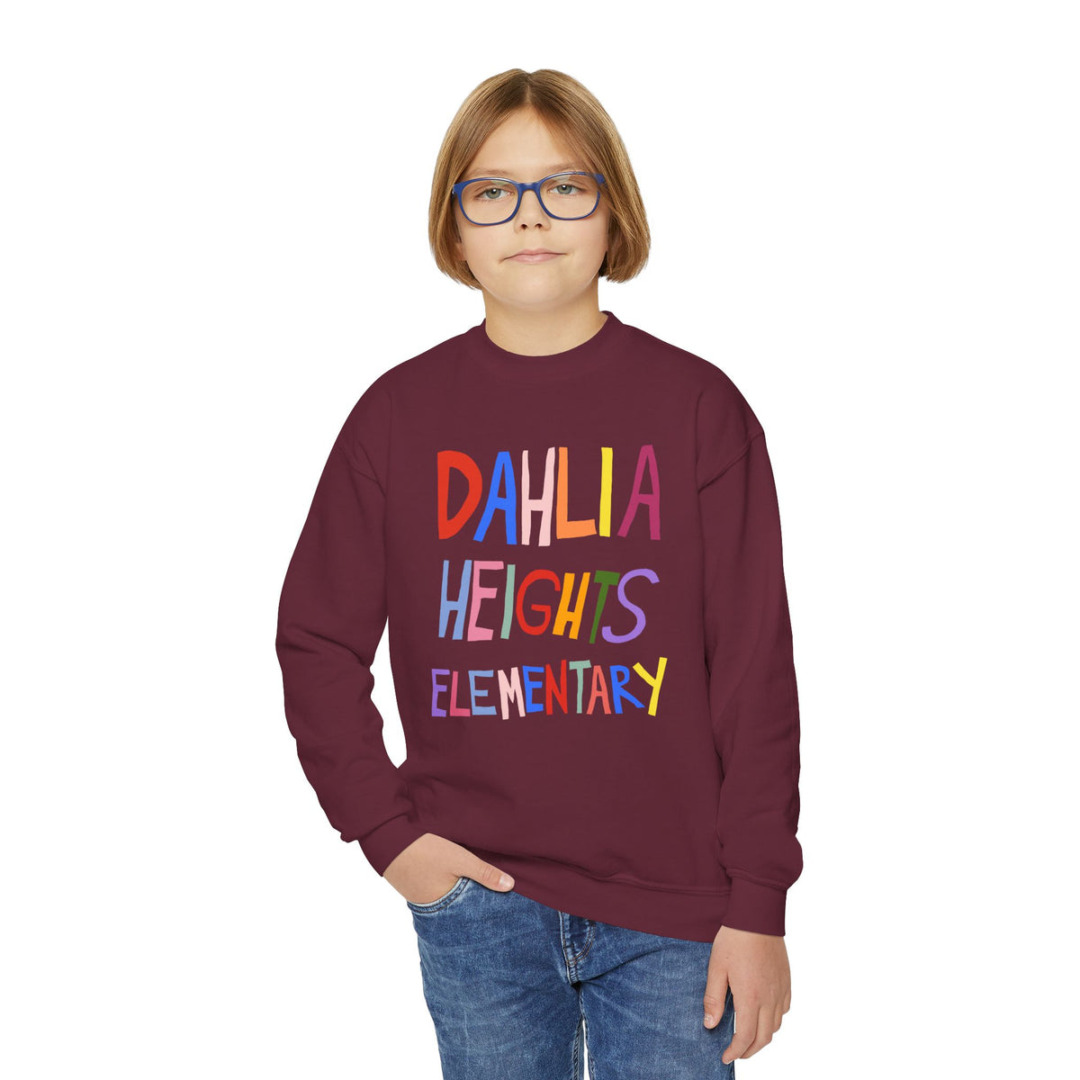 DAHLIA HEIGHTS ELEMENTARY YOUTH CREWNECK (CUSTOMIZABLE)