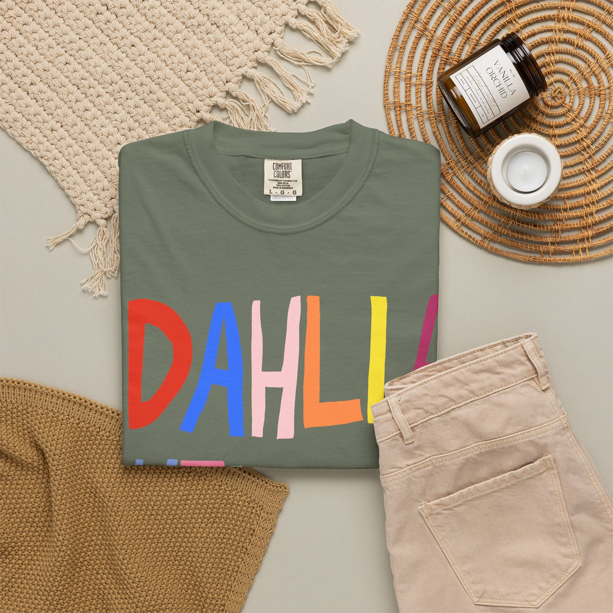 DAHLIA HEIGHTS - UNISEX ADULT GARMENT DYED T-SHIRT (CUSTOMIZABLE)